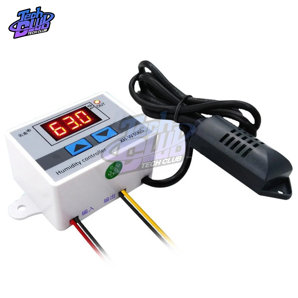 W3005 220V 12V 24V Digital Humidity Controller Hygrometer Control Switch 0~99%RH Hygrostat w/ Sensor | Инструменты