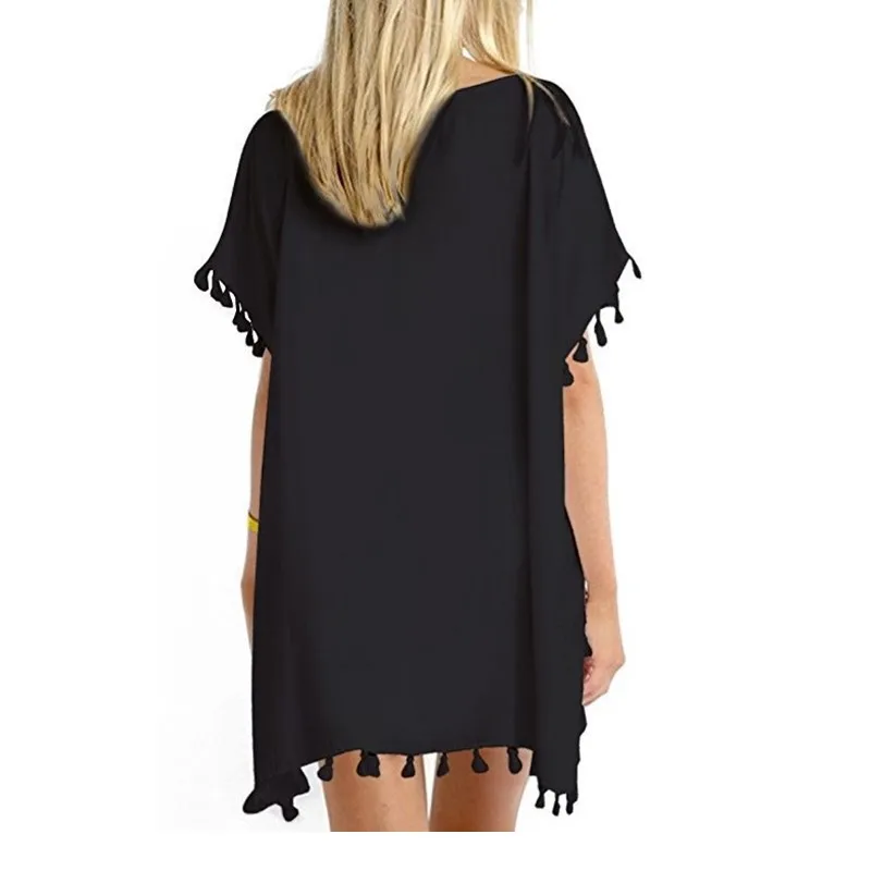 2018 лето-весна женские платье Дамы Мини шифоновое с коротким рукавом черное