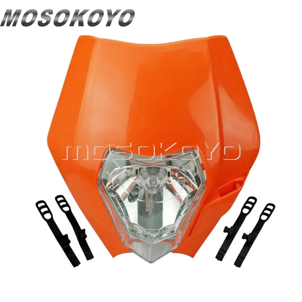 Оранжевый Оранжевый Байк мотокросс эндуро MX передняя фара для KTM 450 SX-F 250 SX 200 EXC XC-W XC-F 65 85 125 150 350 - Цвет: Оранжевый