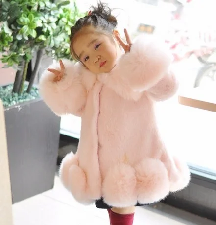 Furry teenage jackets CHILDREN WINTER COAT GIRL FAUX MINK FUR FOX white THICK WARM OVERCOAT FOR winter coat | Детская одежда и
