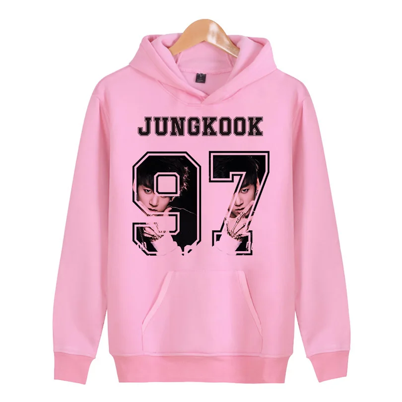 Jungkook Kpop новые толстовки femme/femme Толстовка в стиле хип-хоп с капюшоном и длинными рукавами W4873