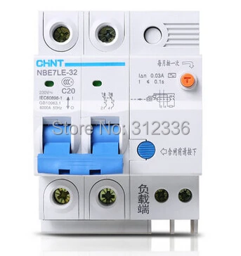 Бесплатная доставка автоматический выключатель для утечки заземления LE C20 2 P 20A