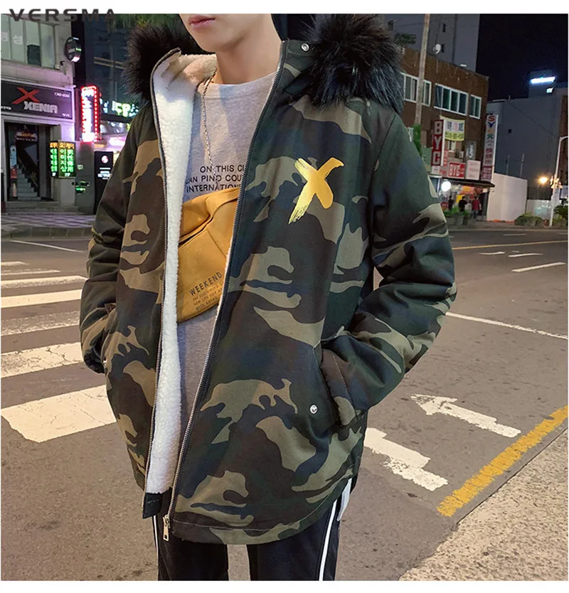 VERSMA High Street X камуфляжная зимняя куртка-бомбер, парка для мужчин в Корейском стиле Харадзюку, летная Военная парка для мужчин, Прямая поставка