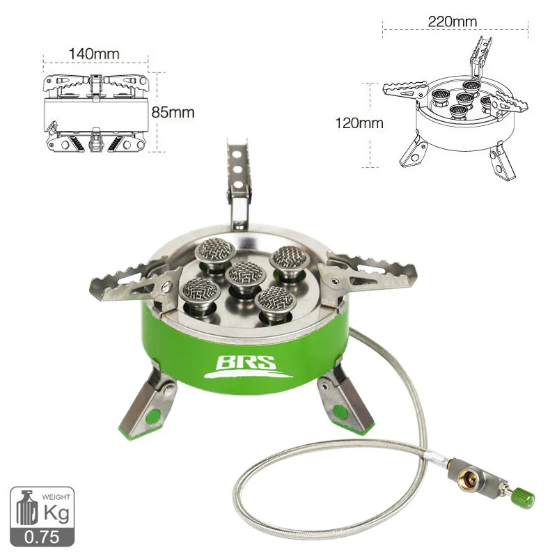 BRS-75 7000W Outdoor Camping Picnic BBQ Gas Stove Folding Stainless Steel Cooking Butane Furnace Portable | Спорт и развлечения