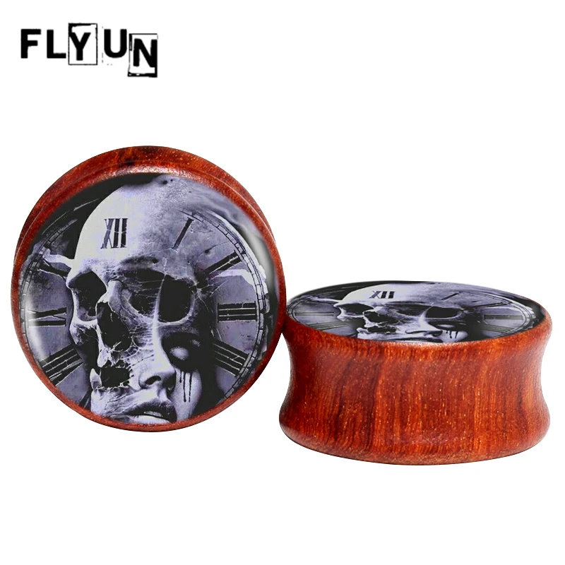 Flyun 2pcs/lot татуировки девушка красного сандалового дерева седло ухо Вилки и плоть