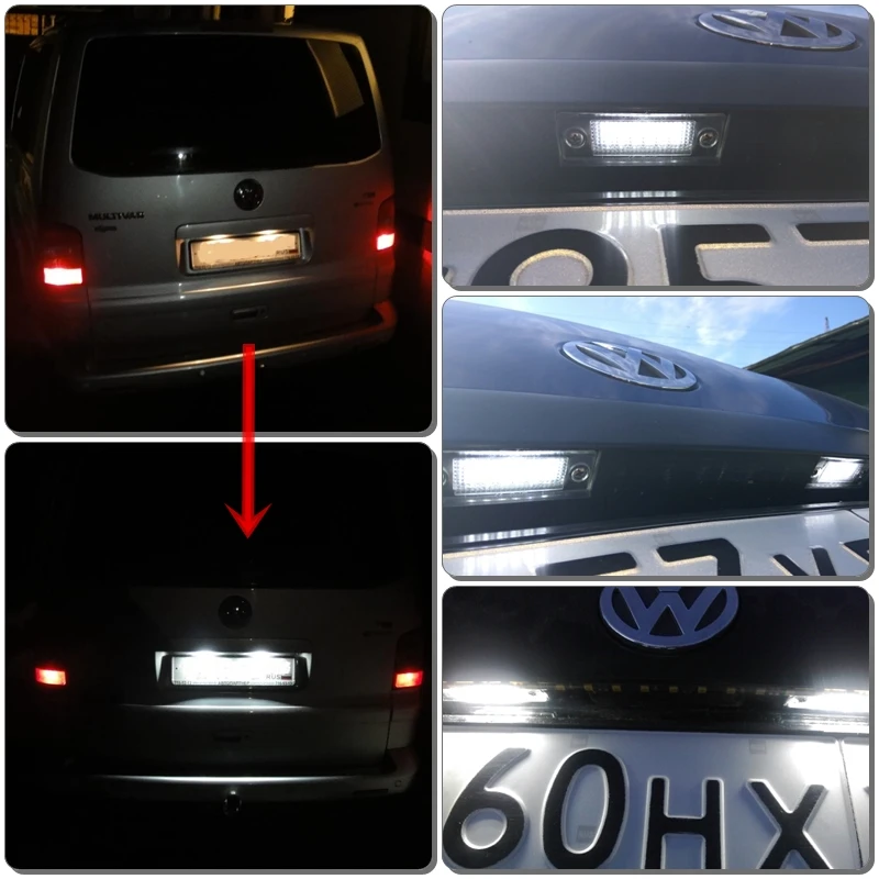 2 шт. 18SMD светодиодный задний номерной знак светильник для VW Jetta Touran/Passat B6 5D для Skoda Superb 1 3U B5 автомобильный Стайлинг