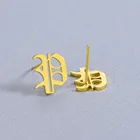 Женские и мужские серьги-гвоздики, в виде букв