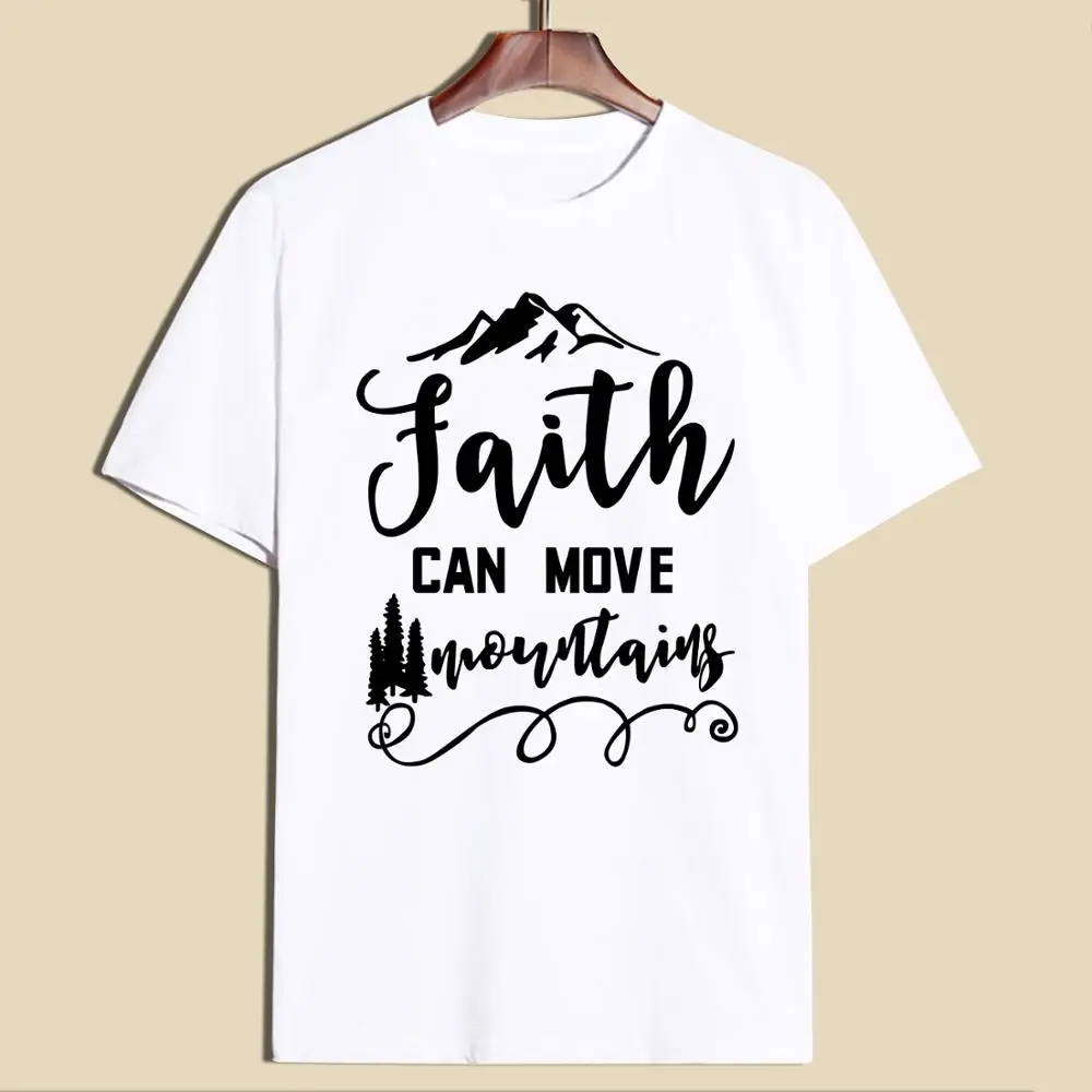 Faith Can Move HORUS вдохновляющий лозунг женская летняя футболка повседневная мужская с