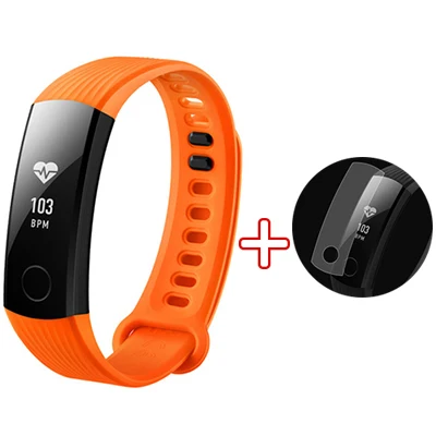 orange add film Умный Браслет Huawei Honor Band 3, монитор сердечного ритма Honor 3, умный Браслет для плавания, водонепроницаемый фитнес-трекер - Цвет: orange add film