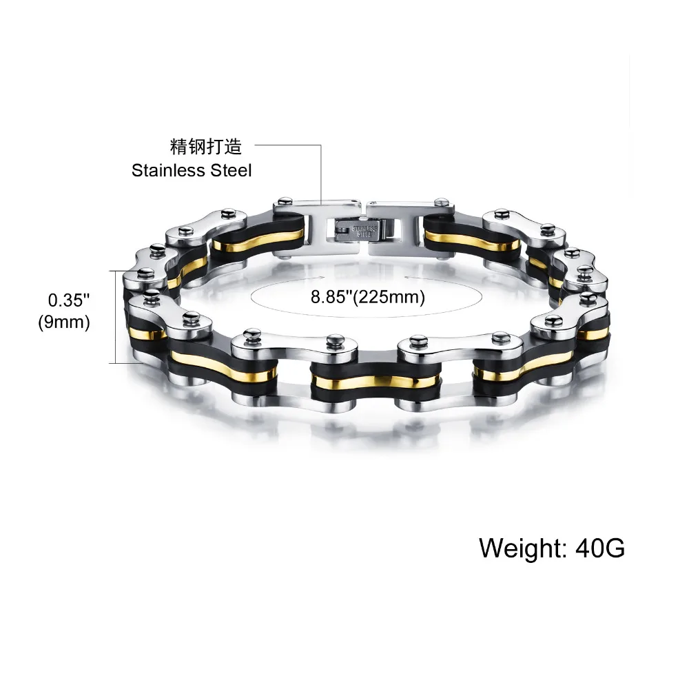 Модные силиконовые браслеты из нержавеющей стали байкерские велосипедные