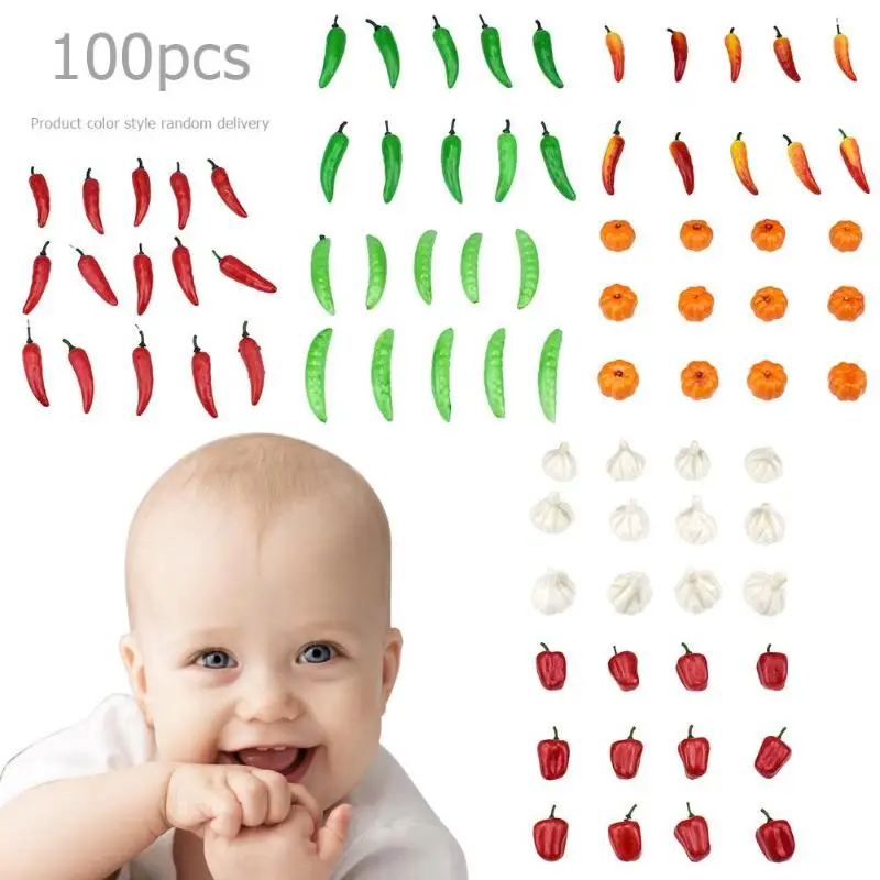 100 шт. мини моделирование декоративная Тыква перец чеснок фрукты поддельные