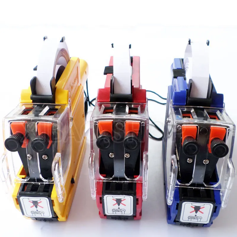 Двухлинейный 10 значный тег на этикетку пистолет + рулон бумаги для пробной печати