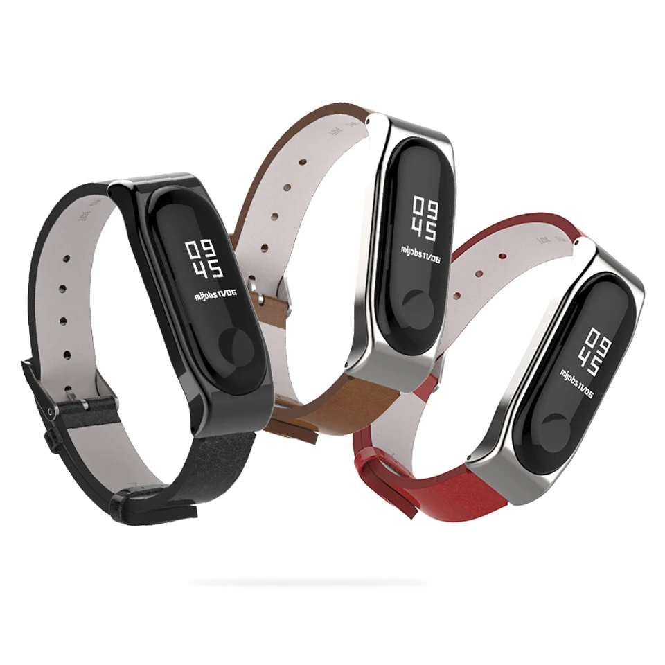 Кожаный ремешок Mijobs для Xiaomi Mi Band 4 сменный наручных часов 3 смарт-браслет Miband Mi3 |