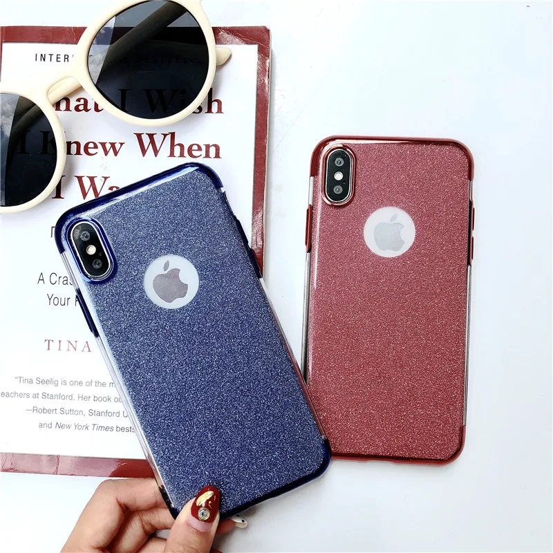 Рамка с блестками ТПУ Мягкие телефонные чехлы для iphone X 6 6s 7 8 Plus Huawei P20 Pro P10 P9 P8 Mate 10