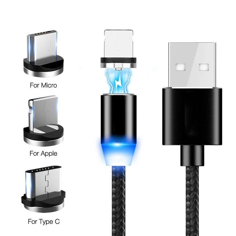 Магнитный кабель Micro USB, кабель usb type-C для samsung A50 A70 A7, магнитный кабель для iPhone, зарядный кабель USB для мобильного телефона