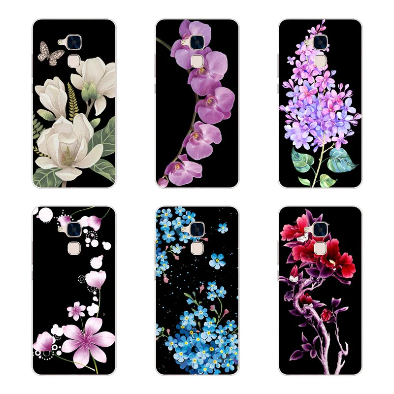 Чехол для huawei honor 7 lite силиконовый популярный чехол с цветами мягкая задняя крышка