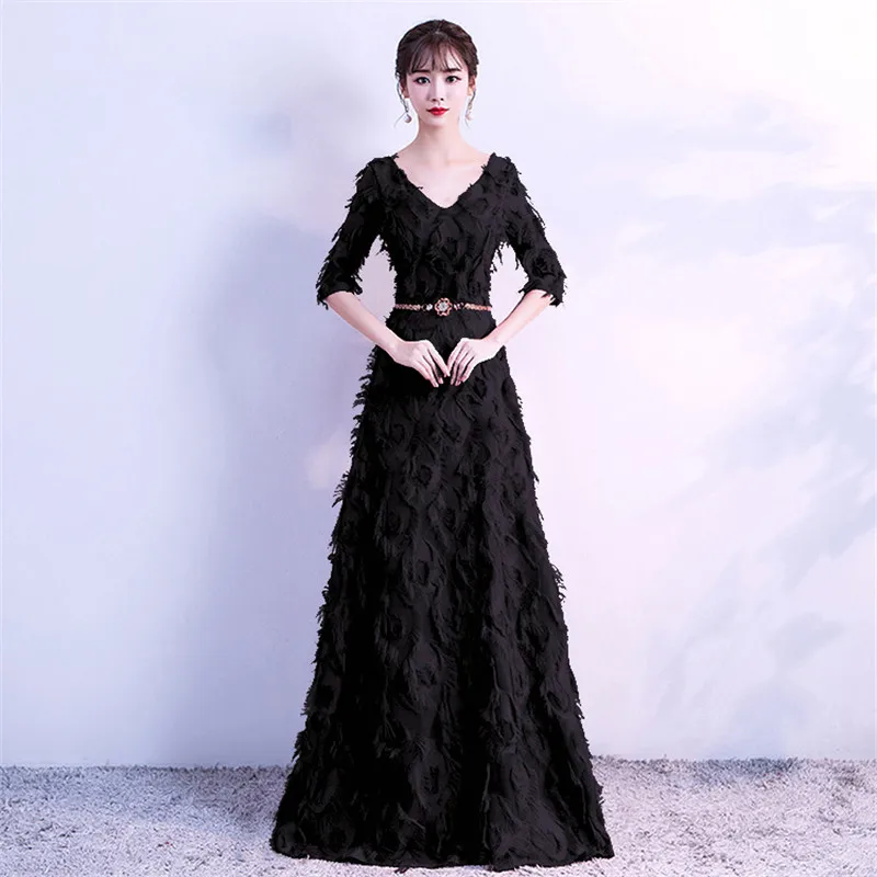 Торжественное платье для женщин элегантные длинные платья 2018 осенне зимнее