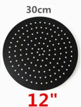 12 inch round Черная круглая и квадратная насадка для душа, ультратонкая, 2 мм, 8, 10, 12, 16 дюймов, на выбор, для ванной комнаты, Настенная и потолочная душевая рукоятка - Цвет: 12 inch round