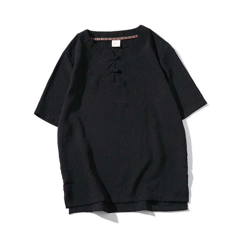 2019 Мода китайский стиль мужской летние рубашки рубашка с коротким рукавом ретро