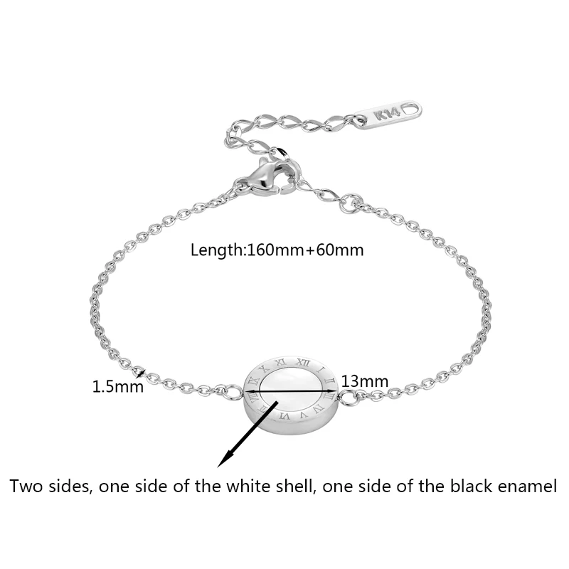 Модные красивые двухсторонние браслеты из ракушек и эмали с римскими цифрами