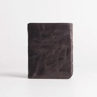 Deep Coffee AETOO ультратонкий японский кошелек ручной работы Мужской Короткий Молодежный Японский ретро кошелек из воловьей кожи - Цвет: Deep Coffee