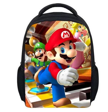 mario 2 13 дюймов мультфильм Марио Соник дети рюкзак в детский сад школьная сумка детская печать рюкзаки для девочек и мальчиков Mochila - Цвет: mario 2