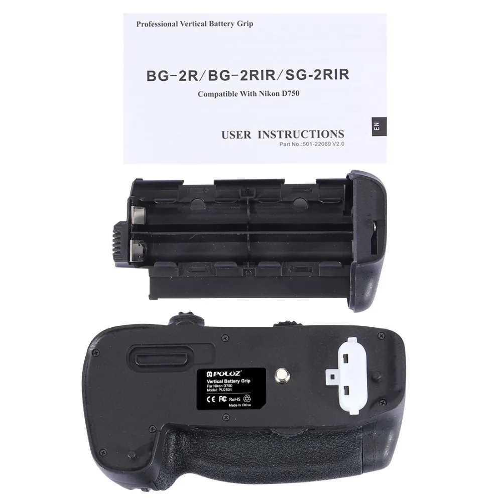 Вертикальный батарейный блок PULUZ для камеры Nikon D750 Сменный аккумулятор цифровой