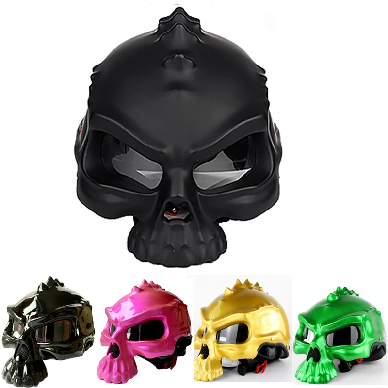 

Motorcycle Helmet Vintage Style Casco Motor Skull Helmet Motocross for Scooter Cruiser Touring Chopper
