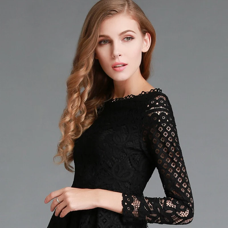 THUNDER STAR новинка европейский стиль весна 2018 женские кружевные открытые длинные