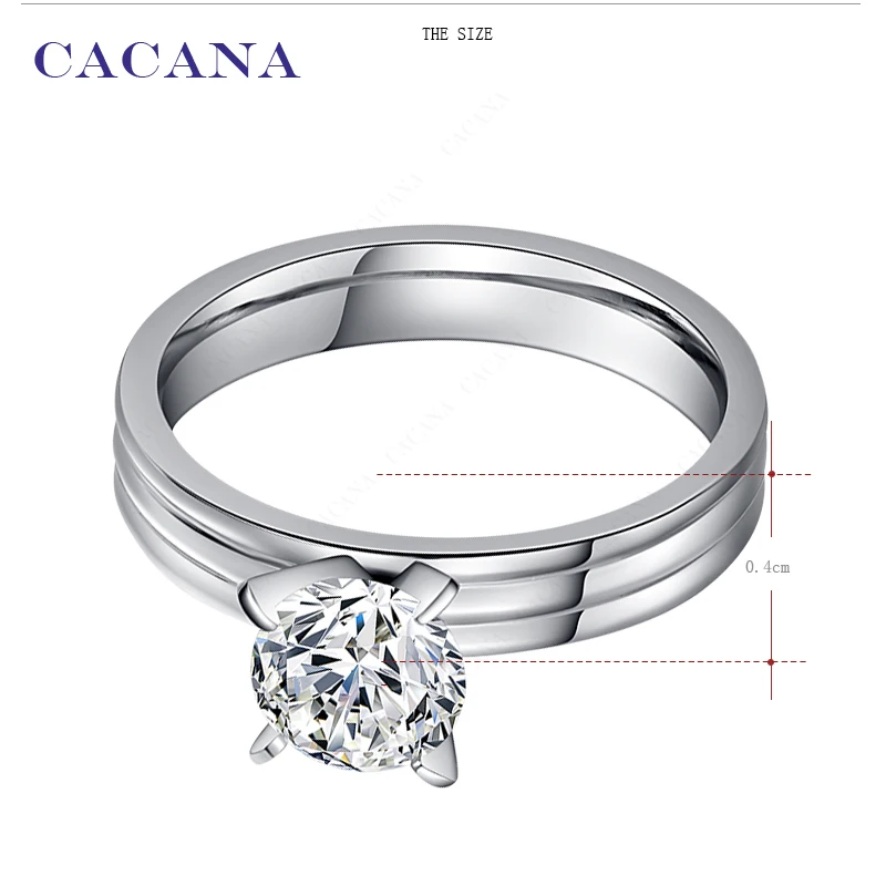 Женские кольца из нержавеющей стали CACANA модные ювелирные изделия № R28|stainless steel