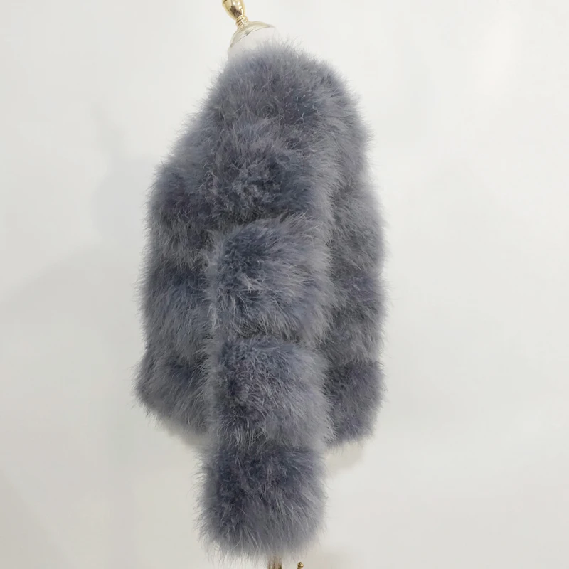 newowlbie Sexy ostrich hair turkey leather fur coat plus leather women's jacket genuine down short  jacket retail / wholesale