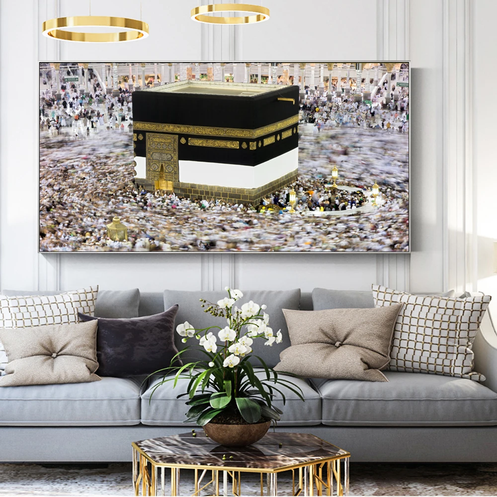 

Great Mosque Of Mecca Wall Posters For Home Decor Islamic Holy Land Landscape Canvas Art Paintings Muslim Decorative Pictures