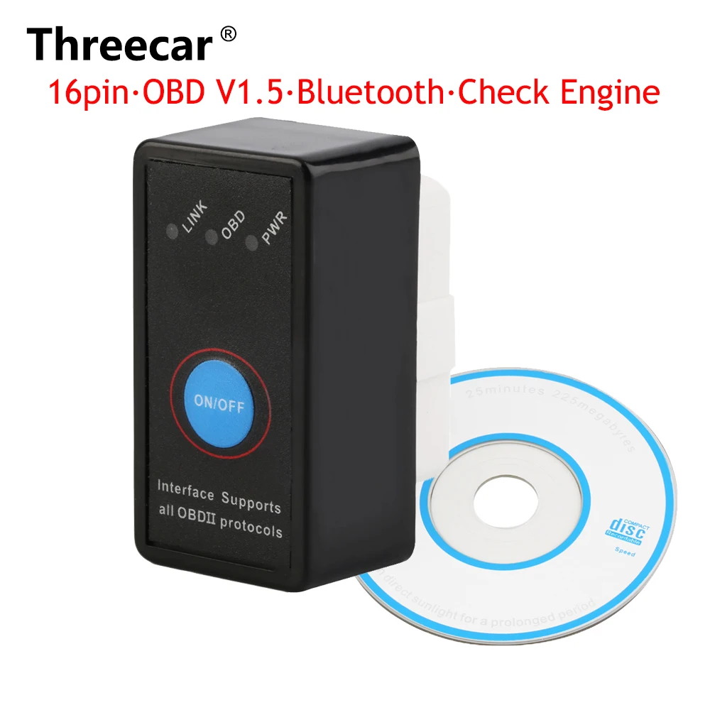 

Universal OBD2 ELM327 V1.5 Scanner Auto OBDII Scan Tool Car Code Scanner with Switch for Android Symbian Windows