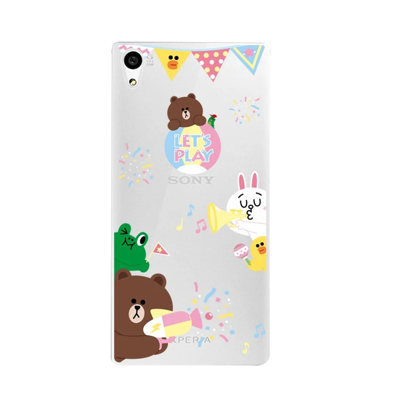 Monkey Soft Clear TPU Phone Case For Sony Z2 Z3 Z4 Z5 C3 C4 C5 Flora Girl Bear Printed Shell Bags Flower Bag Cover Free Shipping | Мобильные