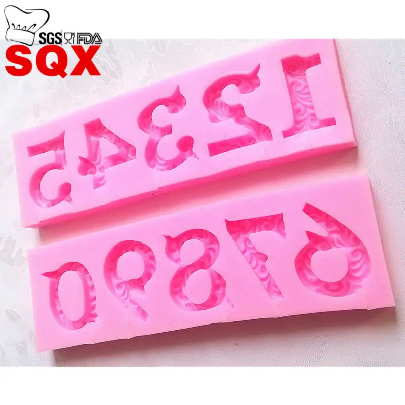 Красивая силиконовая форма с арабскими цифрами для помадки шоколада конфет
