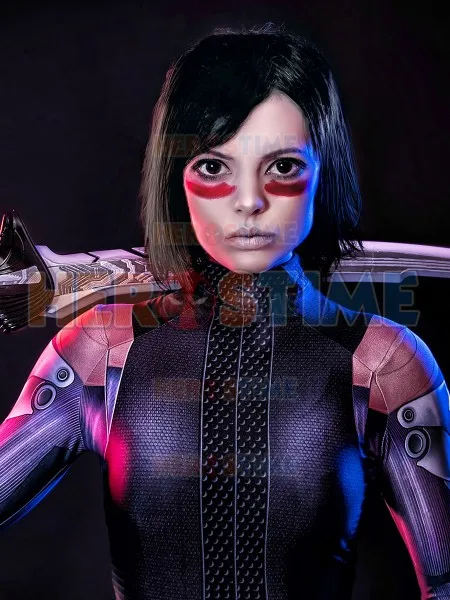 Alita костюм для косплея 3D принт спандекс Женский боевой ангел косплей из фильма