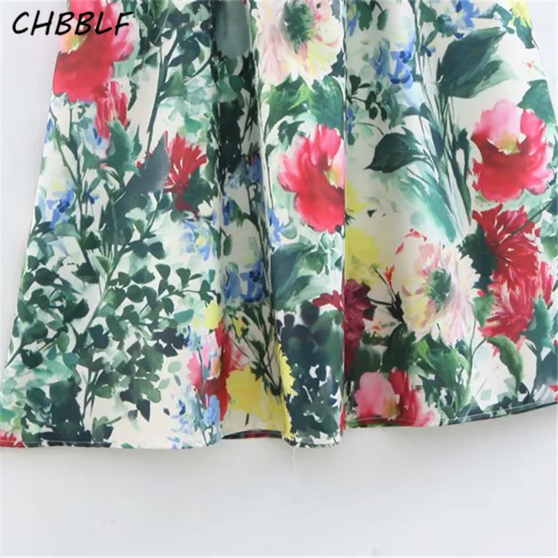CHBBLF женское платье средней длины с коротким рукавом и цветочным принтом женские