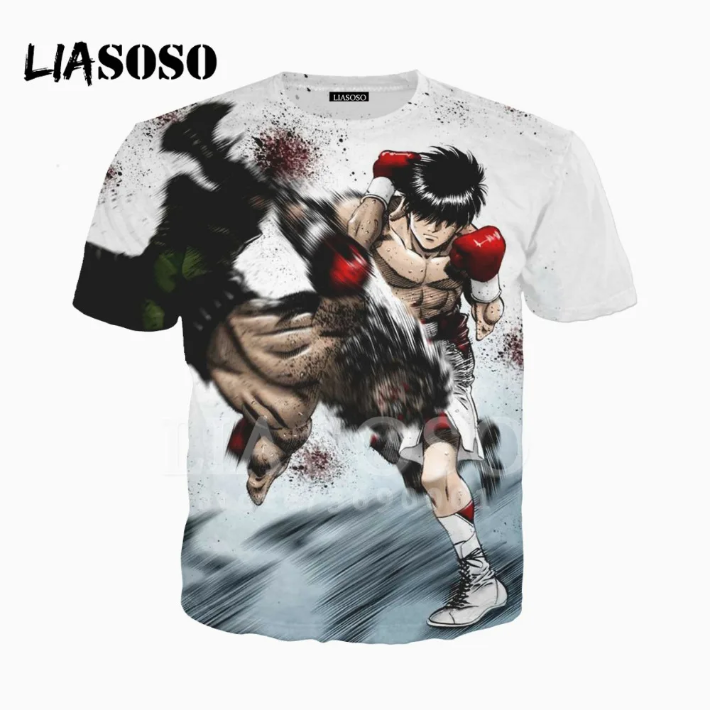 LIASOSO 3D принт для женщин и мужчин аниме Hajime No Ippo футболка Летняя пуловер с круглым