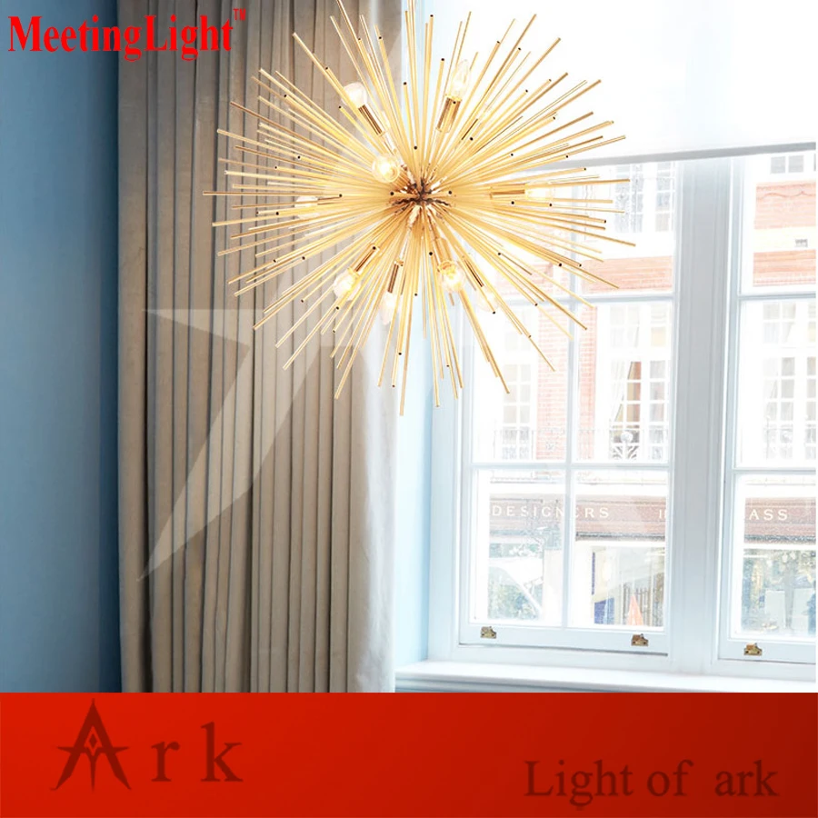 modern led gold ALUMINUM pipe radiation sphere art Personality design Living Room Restaurant Study pendant lights | Лампы и освещение