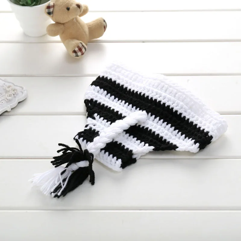 Newborn Photo Props Yellow zebra-stripe Costumes for Little Baby Cute Animals Hat Pants Handmade Knitted Gift Fotograf Shooting | Детская