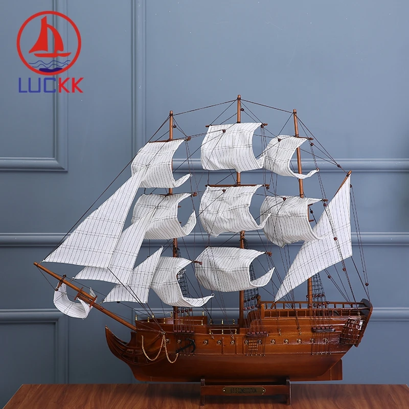 LUCKK 100 см ручная работа Ретро конструкция деревянная модель парусника украшение