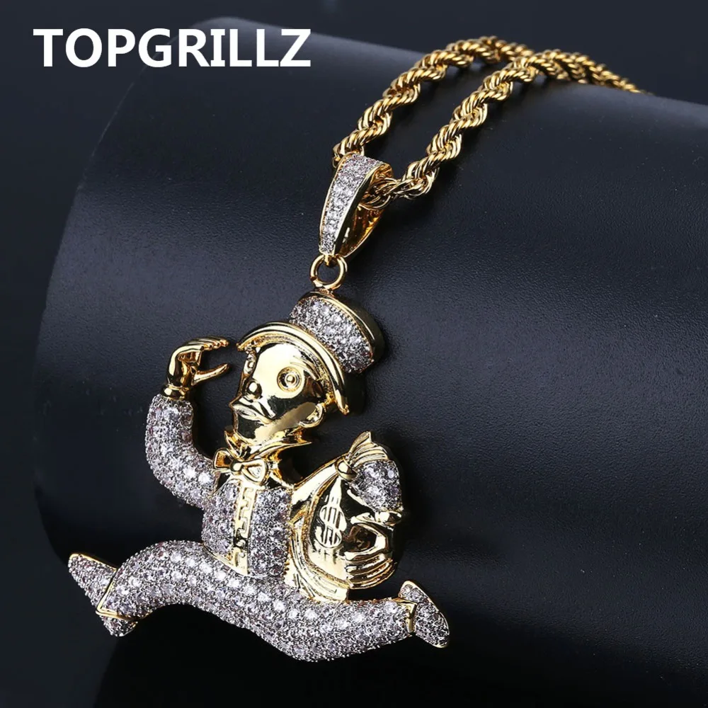 TOPGRILLZ хип-хоп Рок позолоченное ожерелье с кубическим цирконием ювелирное изделие