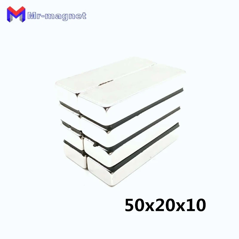 Супермощный неодимовый магнит 20 шт. 50x20x10 мм NdFeB 50*20*10 50 x 10 Магниты мм|10mm magnet|neodymium