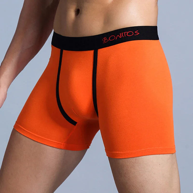 B2 Orange Мужское сексуальное нижнее белье, мужские трусы-боксеры, мужское нижнее белье, мужское нижнее белье, мужские боксеры, Calecon, мужские хлопковые Кальвин, гей пенис - Цвет: B2 Orange