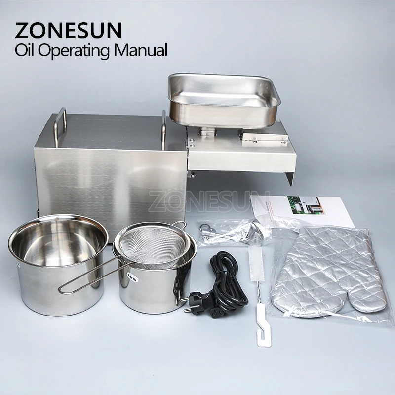 

ZONESUN Automatic Oil Press Machine Nuts Seeds Oil Presser Pressing Machine All Stainless Steel High Oil Extraction