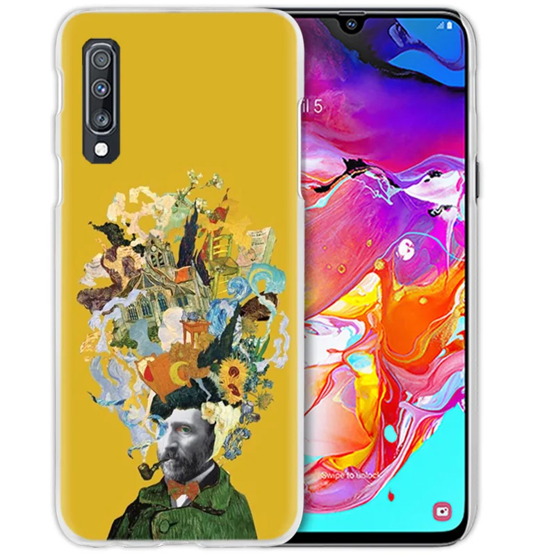 Ван Гог небо чехол для samsung Galaxy A50 A70 A80 A20e A60 A40 A30 A20 A10 A8 A6 плюс A9 A7 жесткий поликарбонатный люксовый чехол для телефона с бумажником и крышка