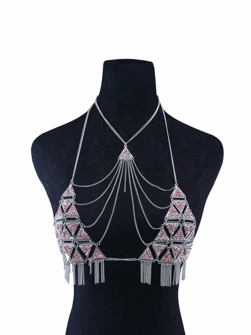 2017 Summer Crystal Tassel Pendant Long Body Jewelry Sexy Handmade Facebook Luxury Gem Statement Necklace Femme | Украшения и