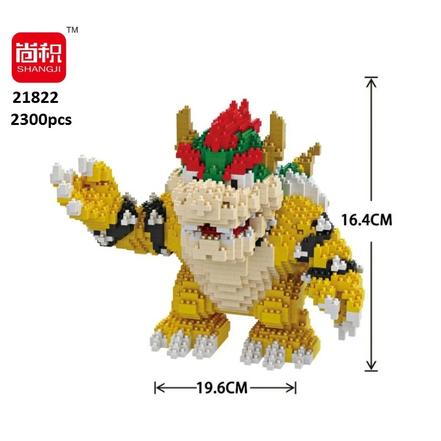 21822 bowser Balody мини блоки большой размер Марио DIY строительные игрушки большие цельные кирпичи милая собака, модель аукциона Juguetes для детей игрушки 16001 - Цвет: 21822 bowser