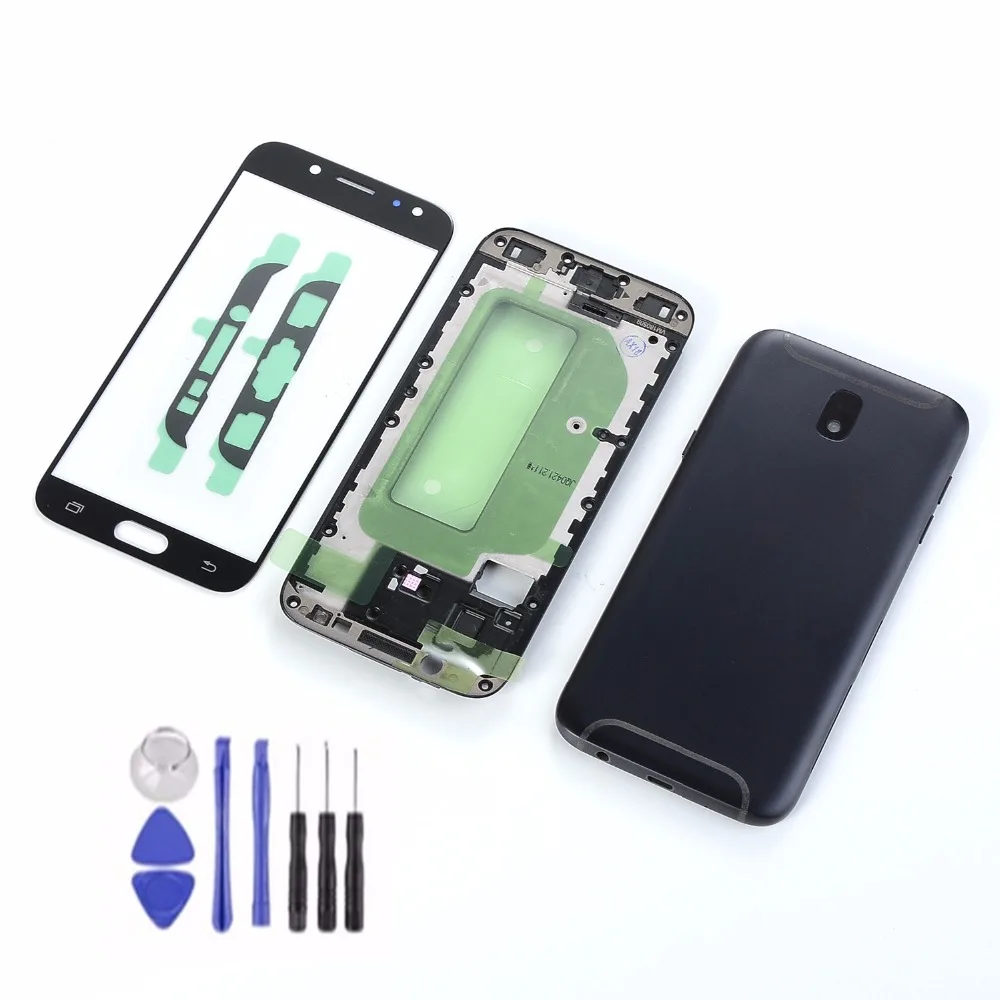 Для Samsung Galaxy J5 2017 j530 J530F Корпус Передняя рамка + средняя Задняя крышка батареи