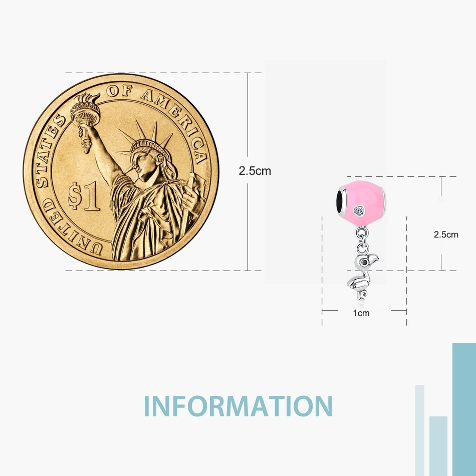 100% 925 Sterling Silver Bead Charm Tropical Flamingo Pendant Charms Fit Bracelets Necklaces Women DIY Jewelry | Украшения и
